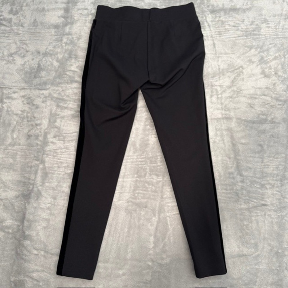 NWT LOFT Petites Black Velvet Side Stripe Leggings Women's SP - Picture 3 of 8